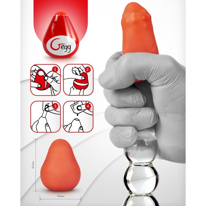 G-VIBE - OEUF MASTURBATEUR TEXTURÉ RÉUTILISABLE ROUGE G-VIBE
