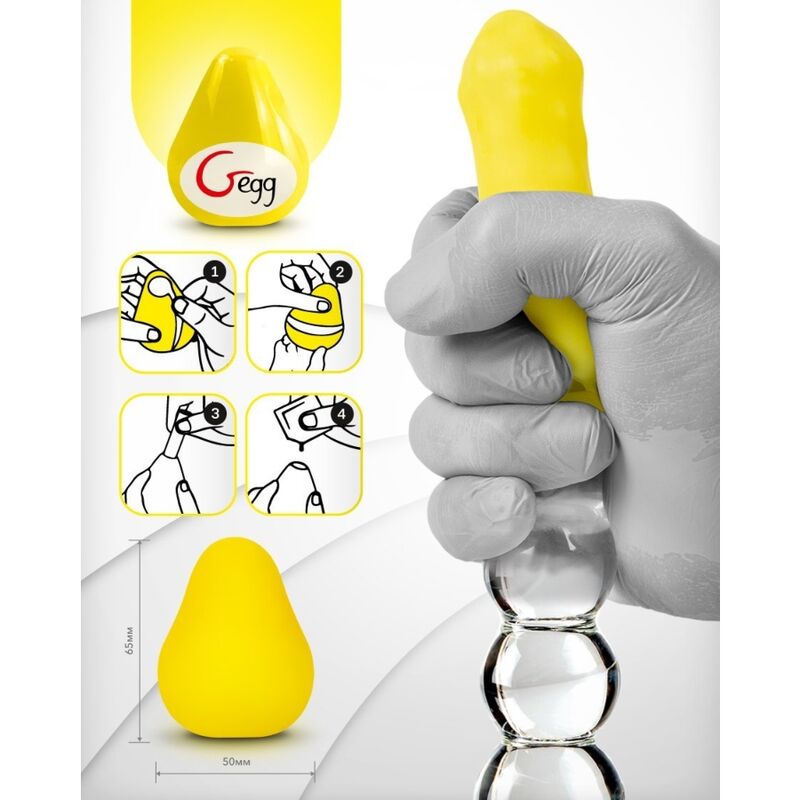 G-VIBE - OEUF MASTURBATEUR TEXTURÉ JAUNE RÉUTILISABLE - Sensualia