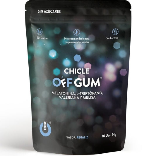 WUG GUM - OFF VALERIAN, TRYPTOPHAN, LEMON BALM AND MELATONIN 10 UNITS - Sensualia