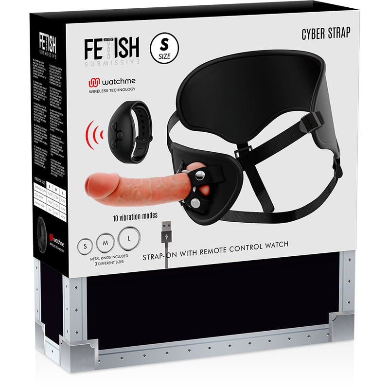 FETISH SUBMISSIVE CYBER STRAP - HARNAIS AVEC TÉLÉCOMMANDE DILDO WATCHME S TECHNOLOGIE - Sensualia