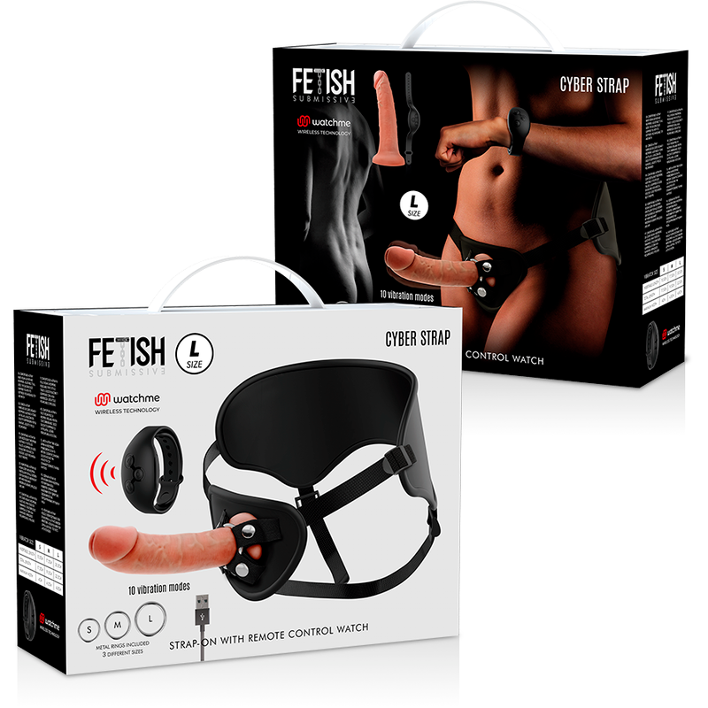 FETISH SUBMISSIVE CYBER STRAP - HARNAIS AVEC TÉLÉCOMMANDE DILDO WATCHME L TECHNOLOGIE - Sensualia
