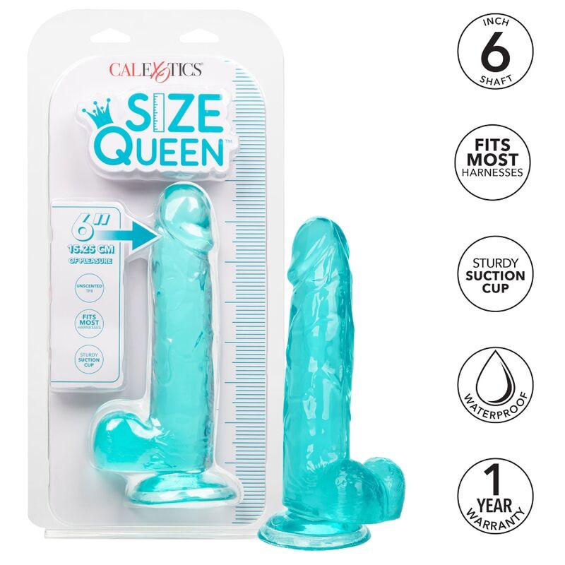 CALEXOTICS - GODE TAILLE REINE BLEU 15.3 CM - Sensualia