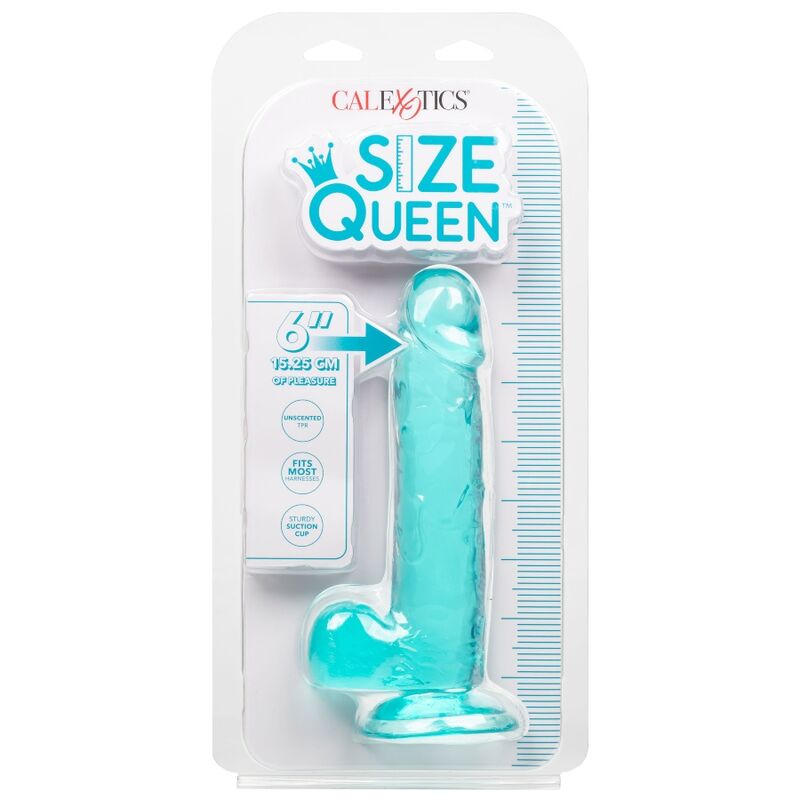 CALEXOTICS - GODE TAILLE REINE BLEU 15.3 CM - Sensualia