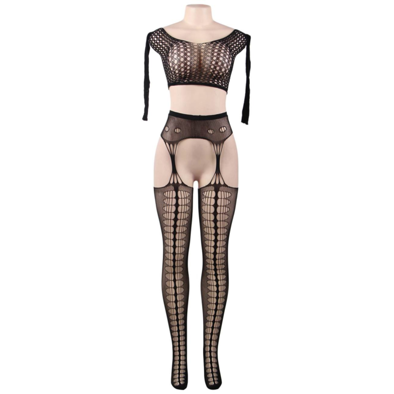 QUEEN LINGERIE - BODYSTOCKING HAUT MANCHES LONGUES S/L - Sensualia