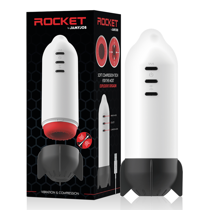JAMYJOB - MASTURBATEUR ROCKET TECHNOLOGIE DE COMPRESSION DOUCE ET VIBRATION - Sensualia