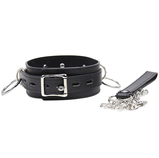 OHMAMA FETISH - COLLIER DE SOUMISSION AVEC 3 ANNEAUX OHMAMA FETISH