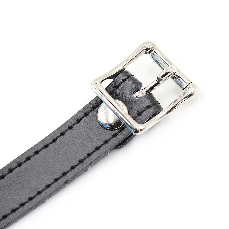 OHMAMA FETISH - BÂILLON BALLE EN SILICONE AVEC CEINTURE EN CUIR (CADENAS INCLUS) - Sensualia