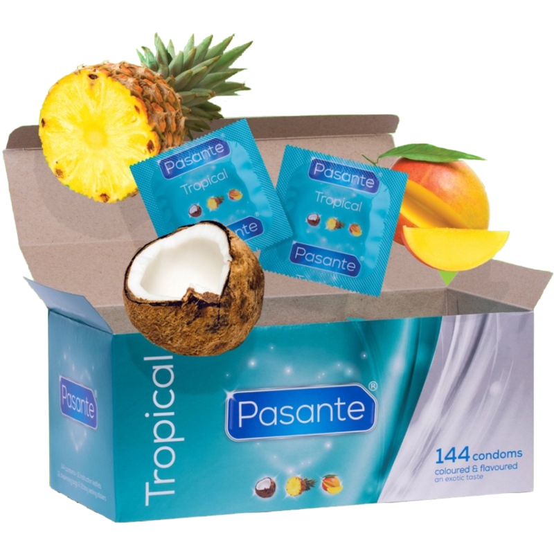 PASANTE - LES PRÉSERVATIFS SAVEURS TROPICALES 144 UNITÉS - Sensualia