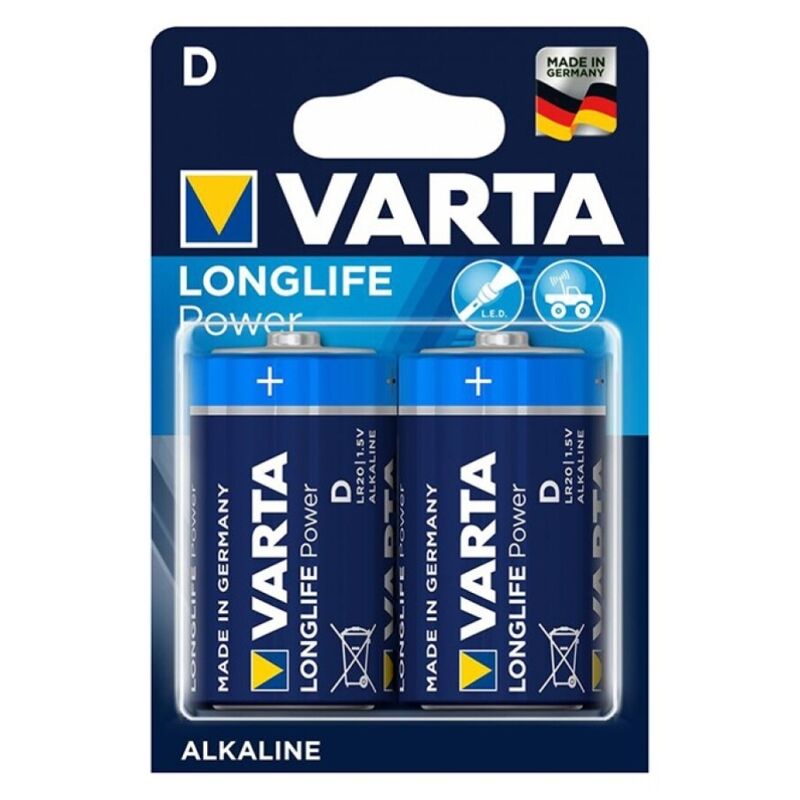 VARTA - LONGLIFE POWER PILE ALCALINE D LR20 2 UNITÉ - Sensualia