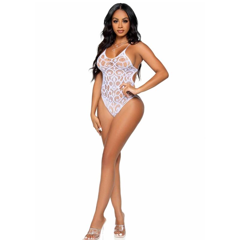 LEG AVENUE - TEDDY EN DENTELLE SANS COUTURES - BLANC - Sensualia