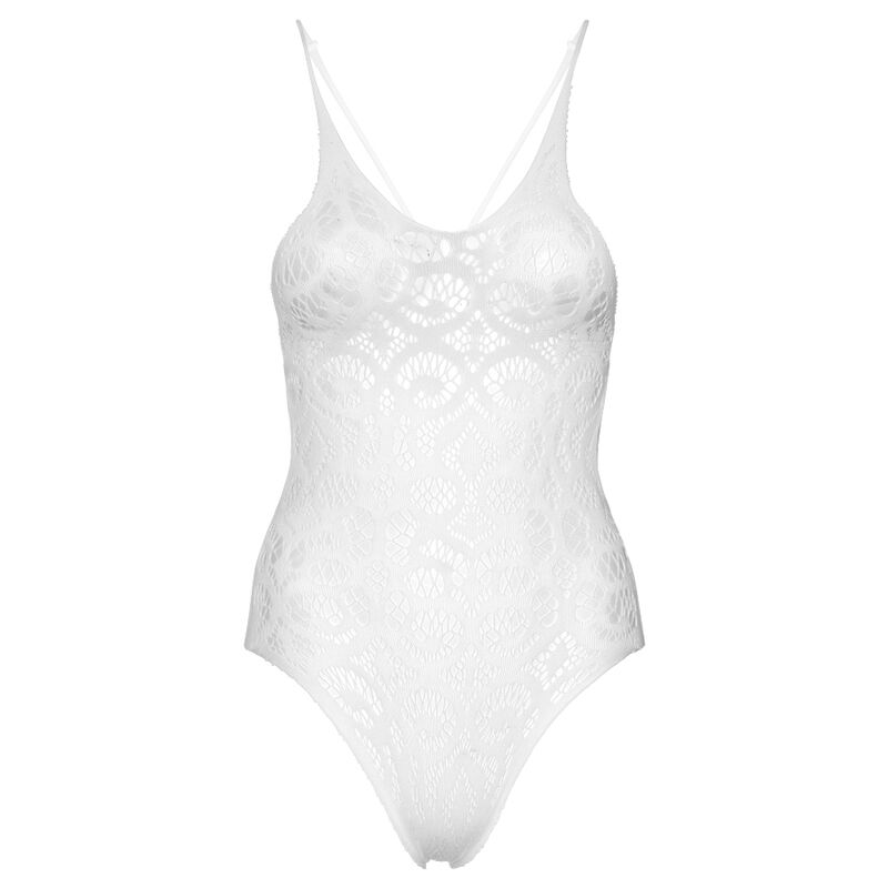 LEG AVENUE - TEDDY EN DENTELLE SANS COUTURES - BLANC - Sensualia