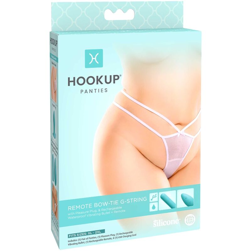 HOOK UP PANTIES - REMOTE BOW-TIE G-STRING SIZE XL/XXL - Sensualia
