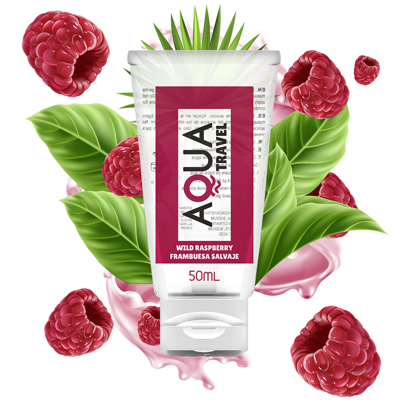 AQUA TRAVEL - LUBRIFIANT A BASE D''EAU SAVEUR FRAMBOISE SAUVAGE - 50 ML - Sensualia
