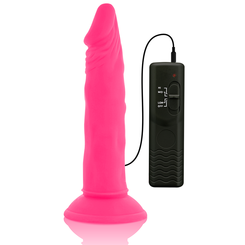 DIVERSIA - DILDO SOUPLE AVEC VIBRATION ROSE 23 CM -O- 4.3 CM - Sensualia