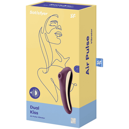 SATISFYER - VIBRATEUR DUAL KISS AIR PULSE VIN ROUGE - Sensualia