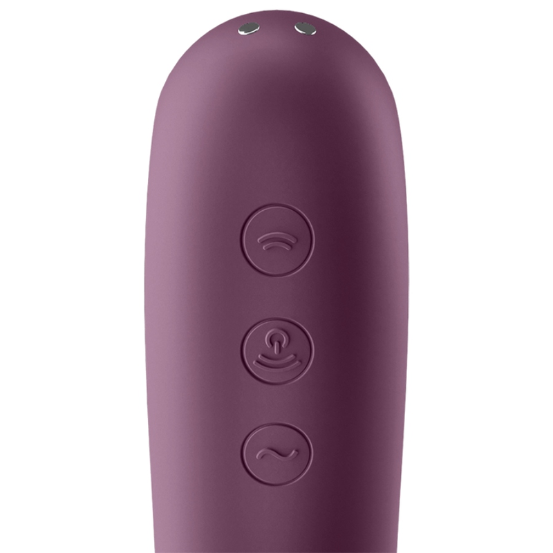 SATISFYER - VIBRATEUR DUAL KISS AIR PULSE VIN ROUGE - Sensualia