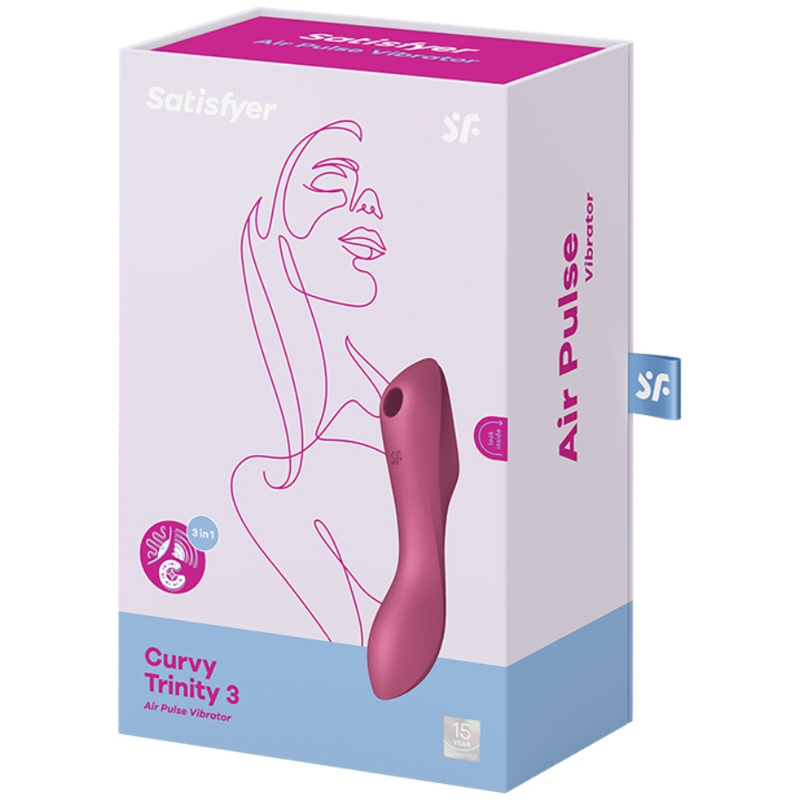 SATISFYER - STIMULATEUR ET VIBRATEUR CURVY TRINITY 3 ROUGE - Sensualia