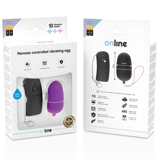 ONLINE - OEUF VIBRANT AVEC TÉLÉCOMMANDE LILAS - Sensualia