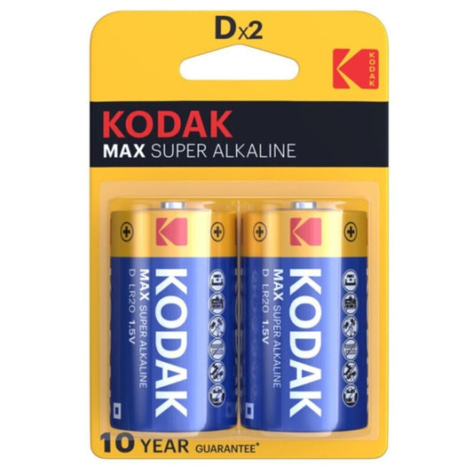 KODAK - PILE ALCALINE MAX D LR20 2 UNITÉ - Sensualia