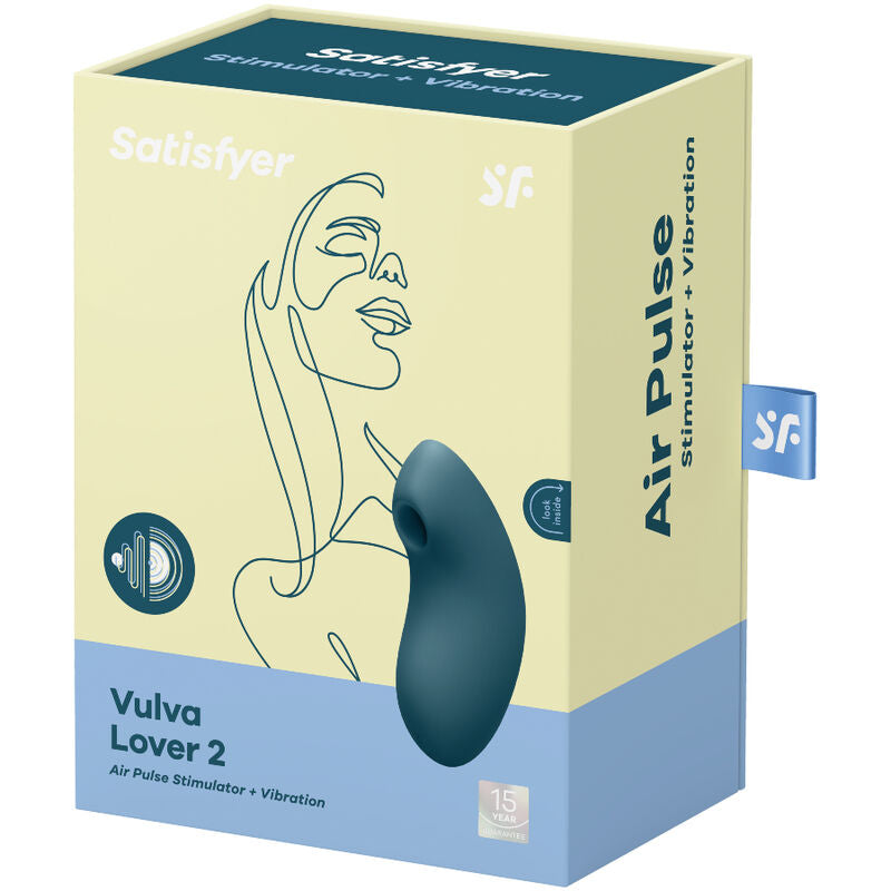 SATISFYER VULVA LOVER 2 ESTIMULADOR Y VIBRADOR - AZUL - Sensualia