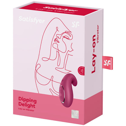 SATISFYER - DIPPING DELIGHT VIBRADOR LAY-ON AZUL - Sensualia