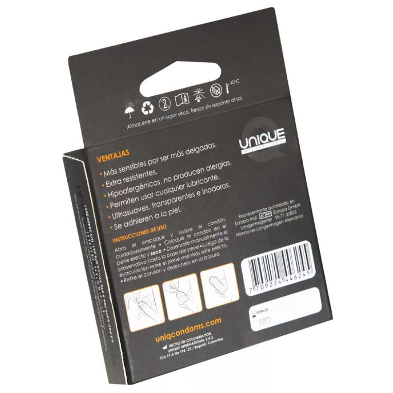 UNIQ - CLASSIC PRÉSERVATIFS SANS LATEX 3 UNITÉS - Sensualia