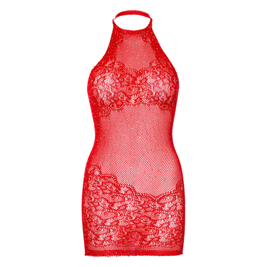 LEG AVENUE - MINI VESTIDO CON PEDRERÍA TALLA ÚNICA - BLANCO - Sensualia