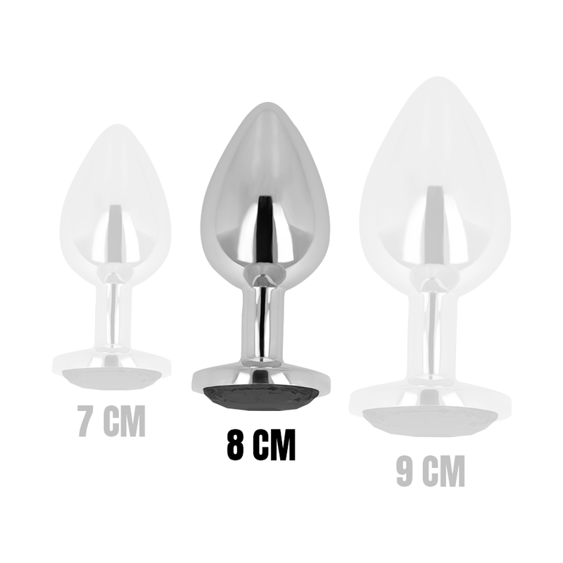 OHMAMA - PLUG ANAL AVEC CRISTAL NOIR 8 CM - Sensualia