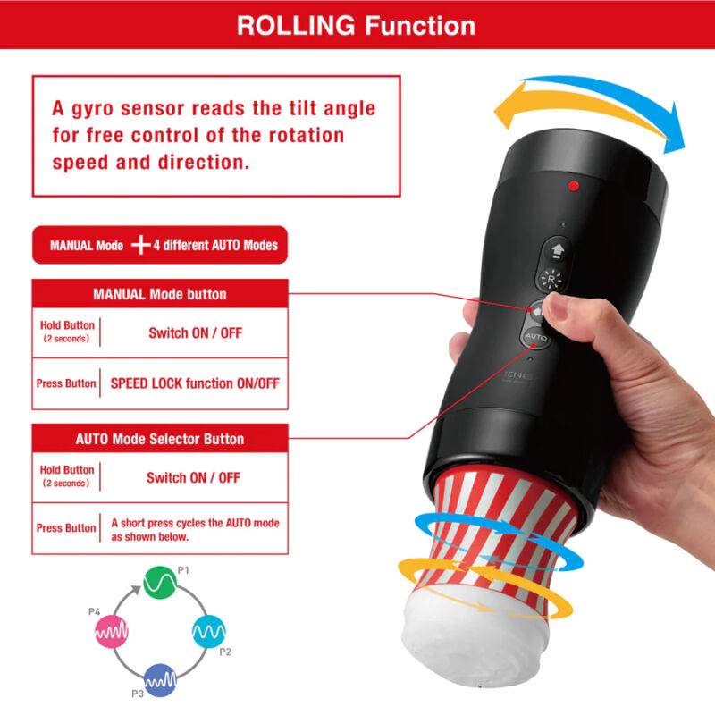 TENGA - ROULEAU GYRO SOUS VIDE ASPIRATION ET ROTATION - Sensualia