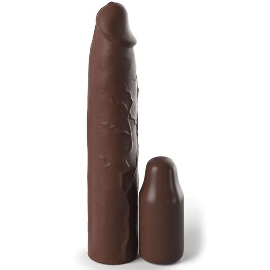 FANTASY X- TENSIONS - PIPEDREAMS SLEEVE 22,86 CM + 7,62 CM PLUG BROWN - Sensualia