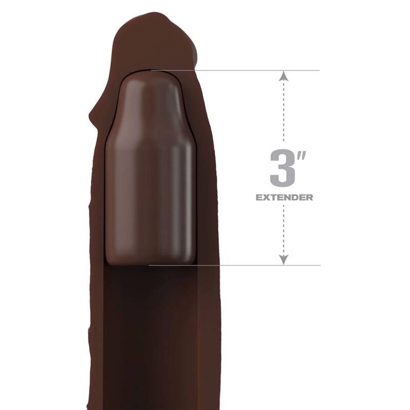 FANTASY X- TENSIONS - PIPEDREAMS SLEEVE 22,86 CM + 7,62 CM PLUG BROWN - Sensualia