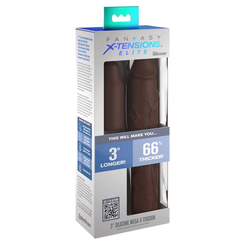 FANTASY X- TENSIONS - PIPEDREAMS SLEEVE 22,86 CM + 7,62 CM PLUG BROWN - Sensualia