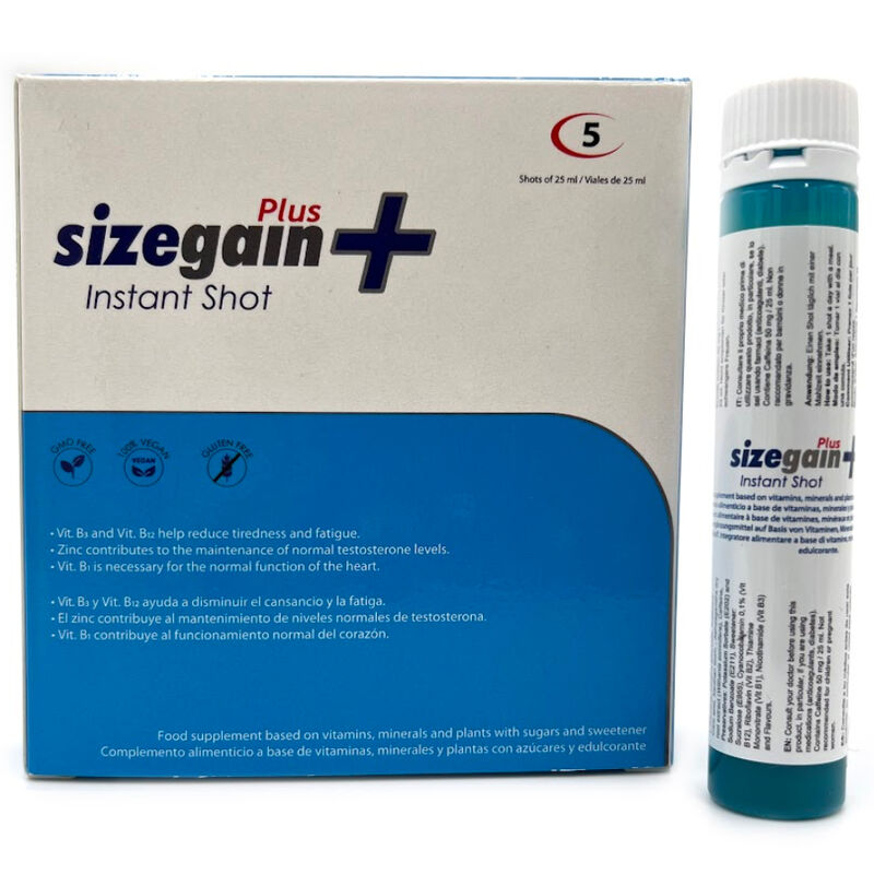 500 COSMETICS - SIZEGAIN PLUS INSTANT SHOT MALE ENERGIZER 5 UNITS - Sensualia