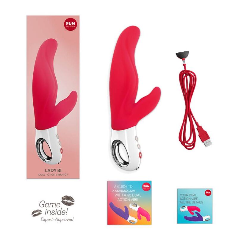 FUN FACTORY - VIBRATEUR DOUBLE LADY BI ROUGE INDE - Sensualia