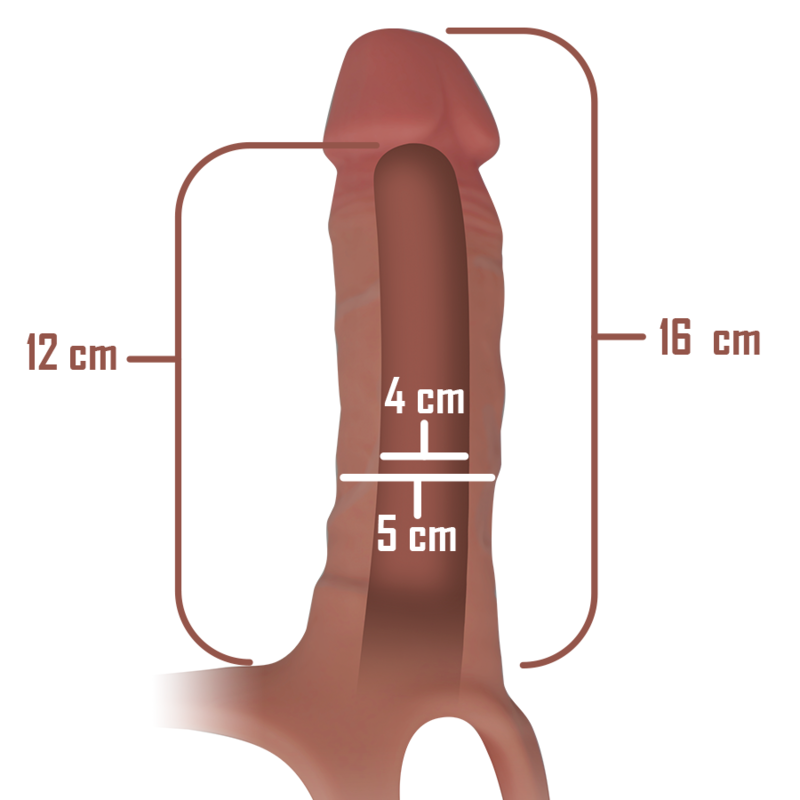 INTENSE - HARNAIS CREUX AVEC GODE EN SILICONE 16 X 3,5 CM - Sensualia