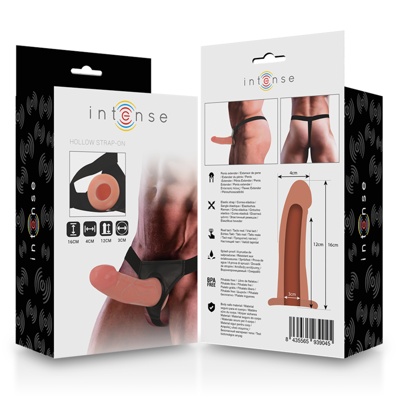 INTENSE - HARNAIS CREUX AVEC GODE 16 X 3 CM - Sensualia
