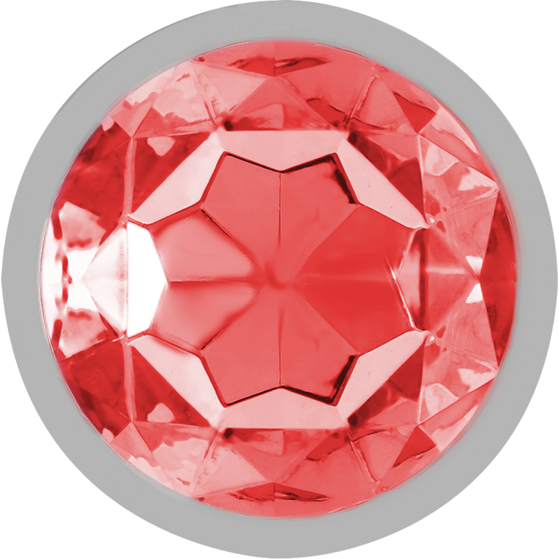 INTENSE - PLUG ANAL EN MÉTAL ALUMINIUM AVEC CRISTAL ROUGE TAILLE L - Sensualia