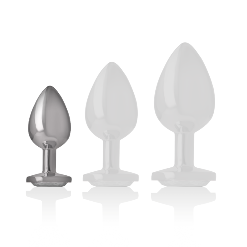 INTENSE - PLUG ANAL EN MÉTAL ALUMINIUM AVEC CRISTAL DARGENT TAILLE S - Sensualia