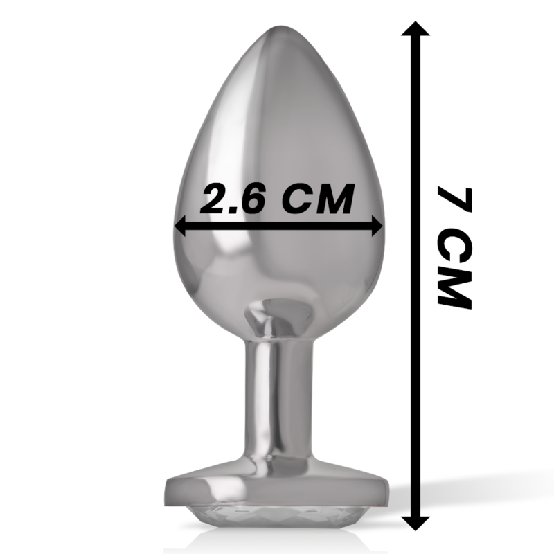 INTENSE - PLUG ANAL EN MÉTAL ALUMINIUM AVEC CRISTAL DARGENT TAILLE S - Sensualia