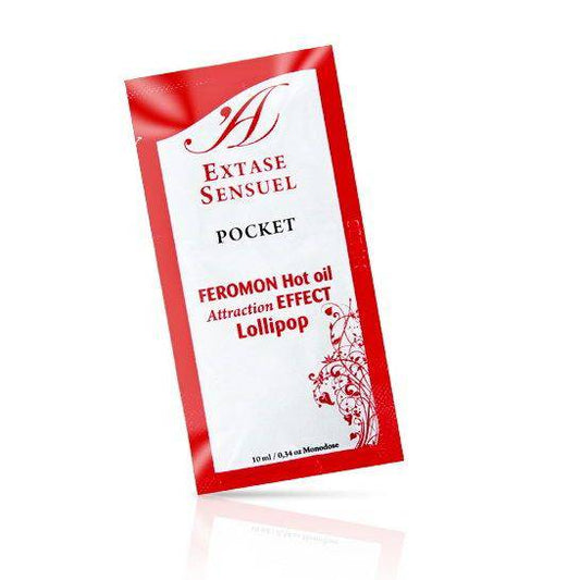 EXTASE SENSUAL - HUILE DE MASSAGE AUX PHÉROMONES EFFET CHALEUR SUCETTE 10 ML - Sensualia