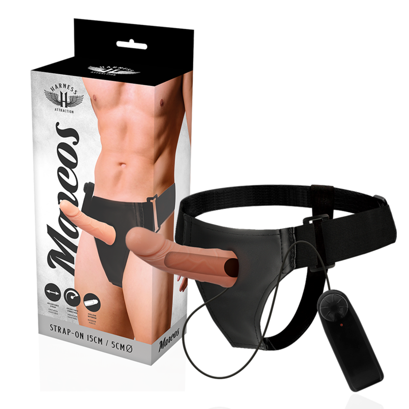 HARNESS ATTRACTION - RNES CADRES CREUX AVEC VIBRATEUR 15 CM -O- 5 CM - Sensualia