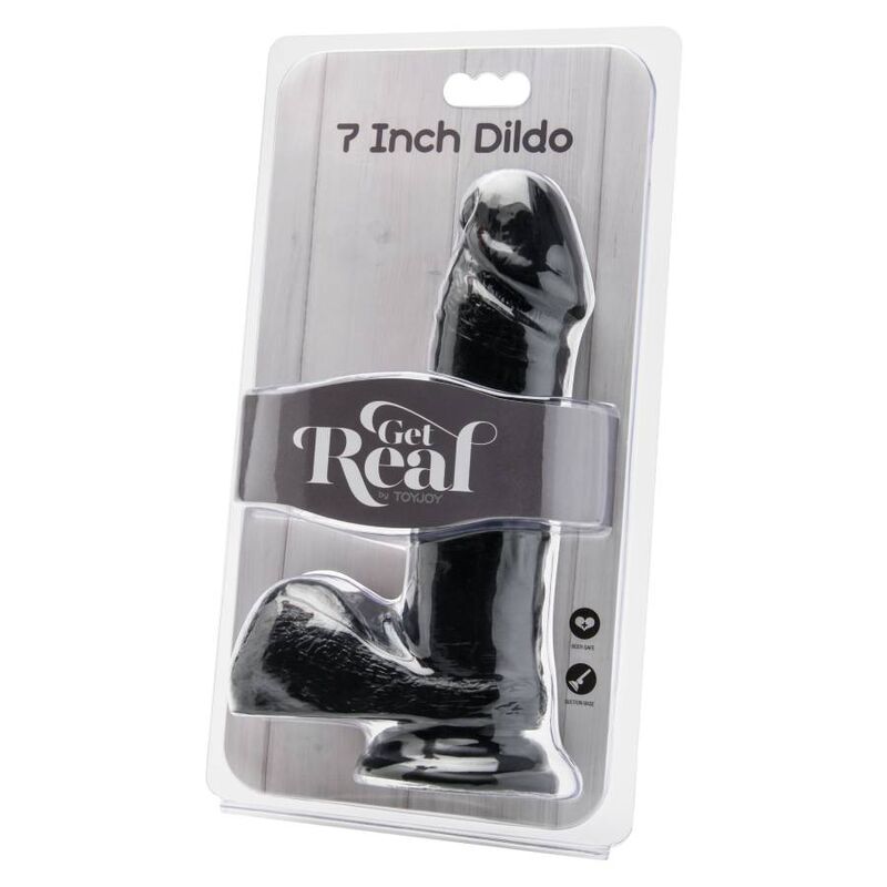 GET REAL - GODE 18 CM AVEC BOULES NOIR - Sensualia