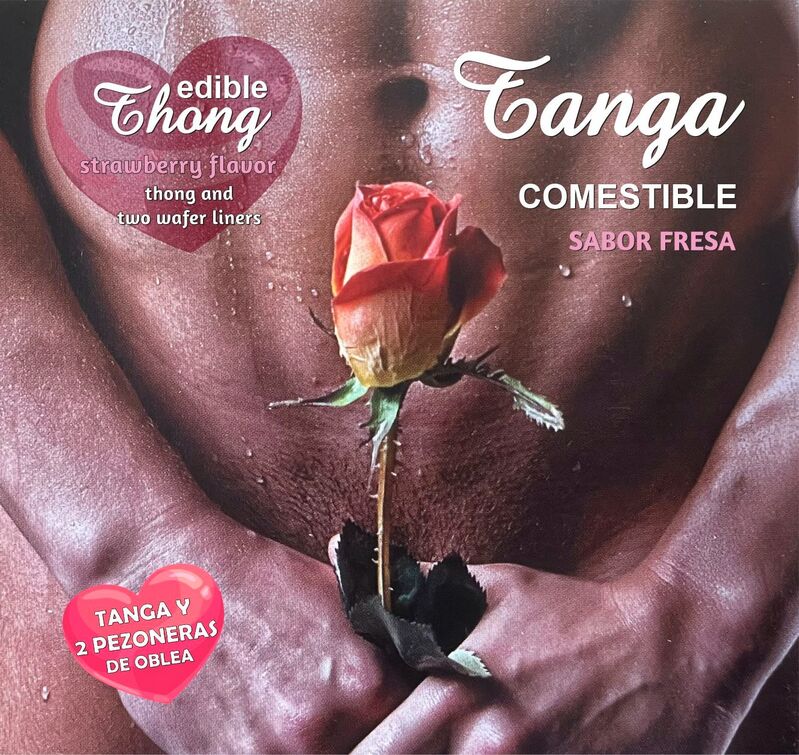 HOTFLOWERS - THONG HOMME+ 2 NIPPLE AZYME FRAISE /es/pt/en/fr/it/ - Sensualia