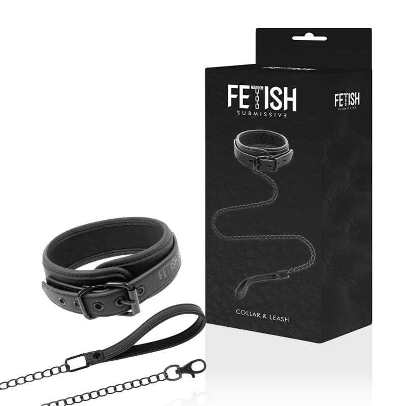 FETISH SUBMISSIVE - COLLIER CHAÎNE DOUBLURE EN NOPRÈNE - Sensualia