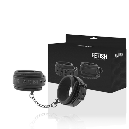 FETISH SUBMISSIVE - CHEVILLES EN CUIR VÉGÉTALIEN AVEC DOUBLURE EN NOPRÈNE FETISH SUBMISSIVE BONDAGE