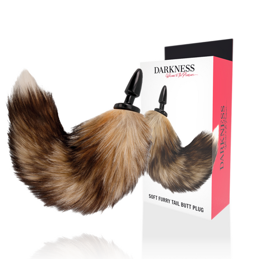 DARKNESS - QUEUE NATURELLE AVEC PLUG ANAL EN SILICONE 10 CM DARKNESS ANAL