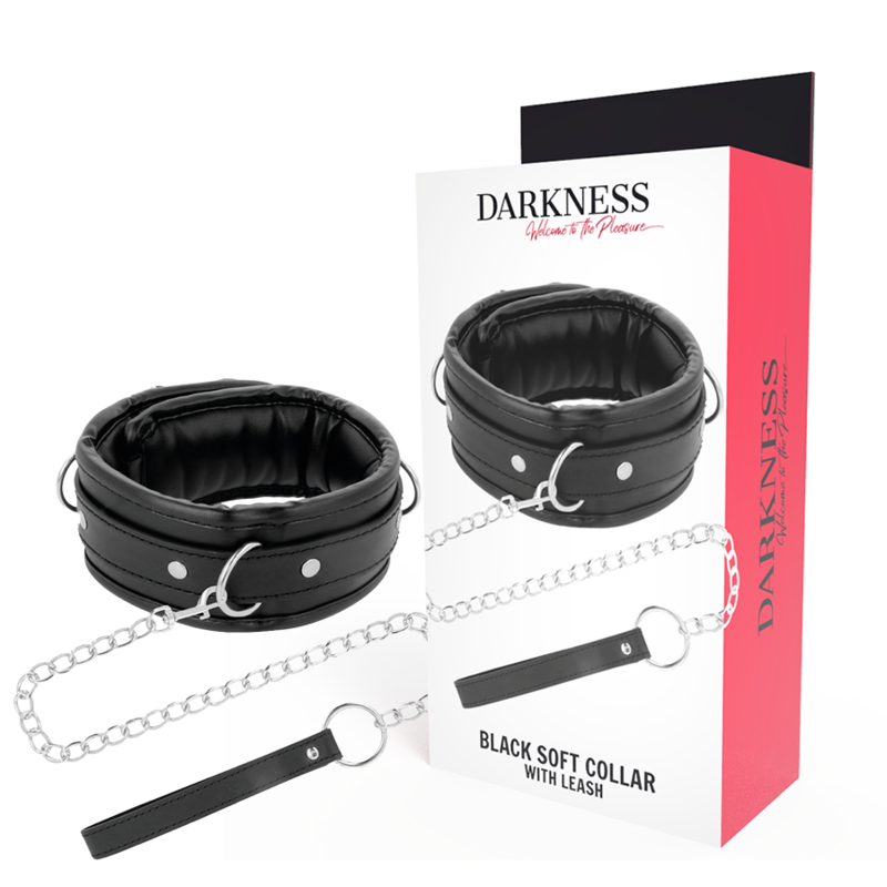 DARKNESS - COLLIER EN CUIR SOUPLE AVEC CHAÎNE - Sensualia
