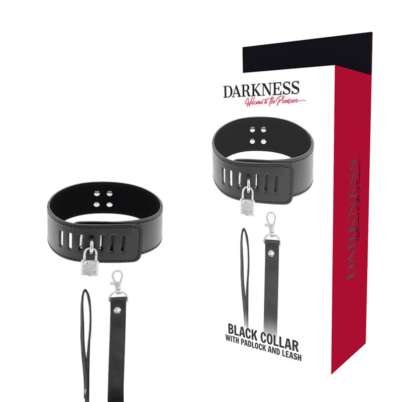 DARKNESS - COLLIER BDSM AVEC SERRURE NOIRE - Sensualia