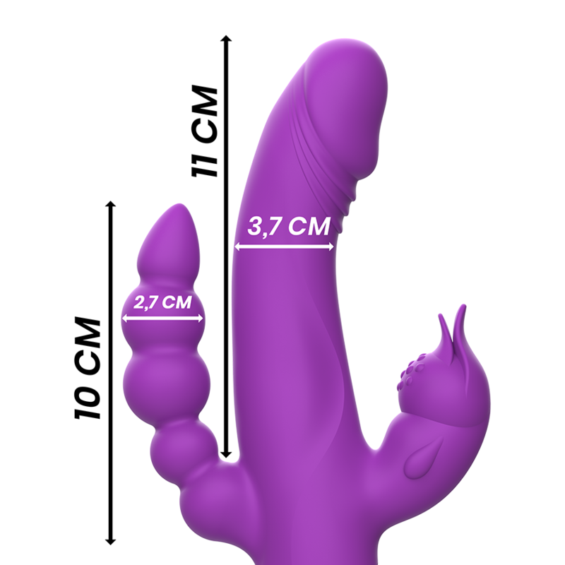 INTENSE - VIBRATEUR EN SILICONE CASANOVA RABBIT TRIPLE MOTEUR VIOLET - Sensualia