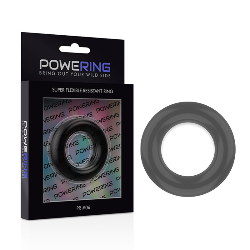 POWERING - ANNEAU PÉNIS SUPER FLEXIBLE ET RÉSISTANT 5,5CM PR06 NOIR POWERING